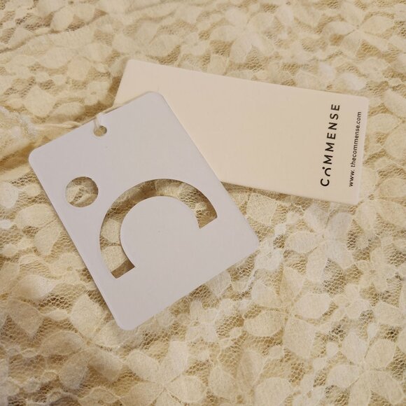 Commense Women's Size Medium Mock Neck Lace Top Long Sleeve Blouse Cream - Picture 6 of 9